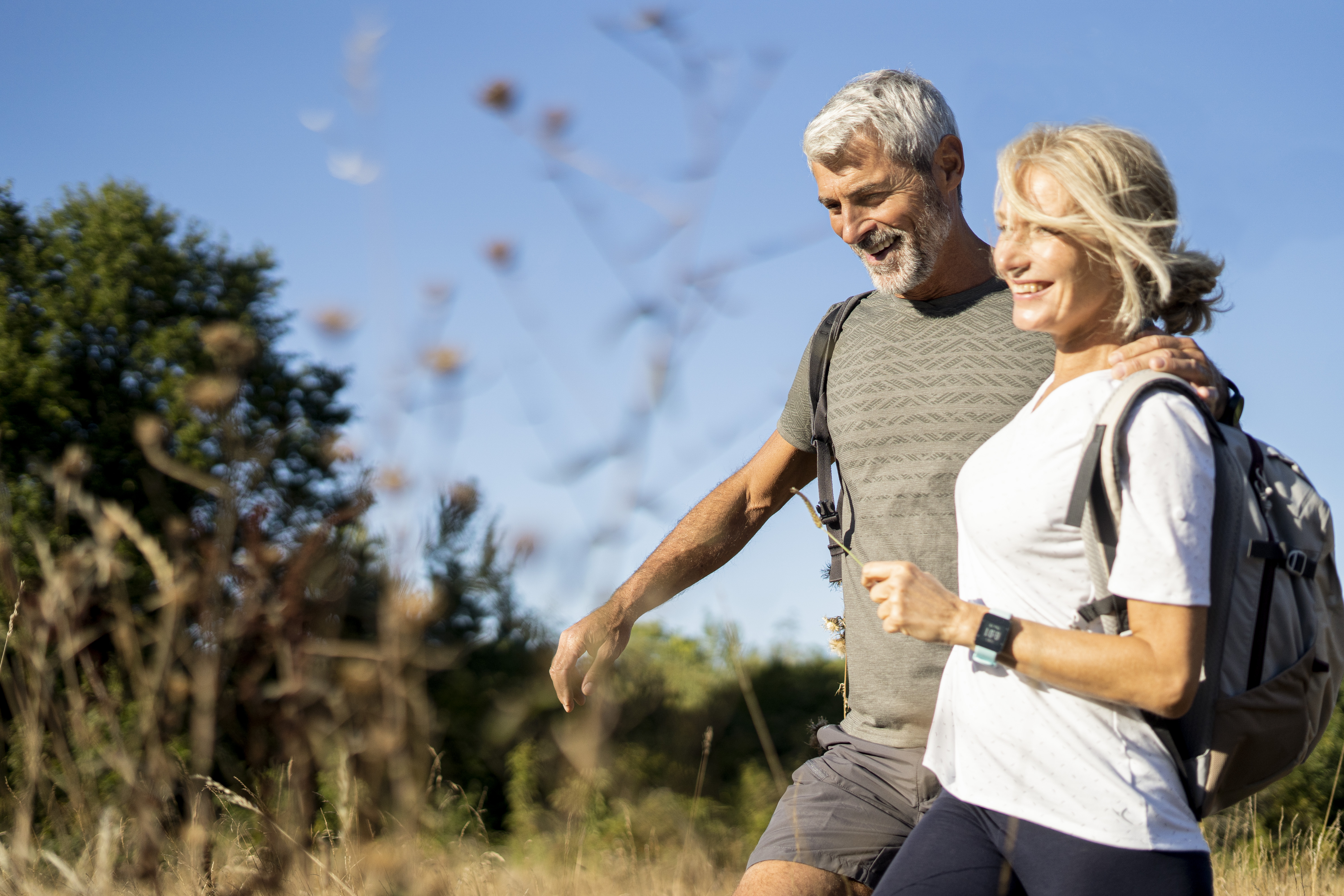Man and woman hiking