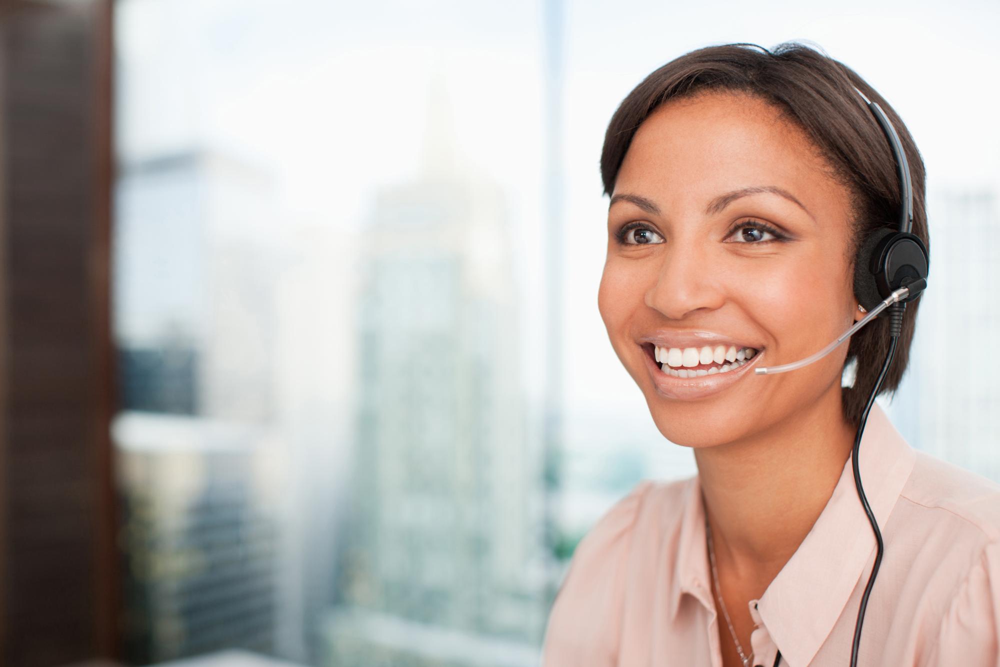Woman with headset