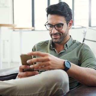 Man looking at phone